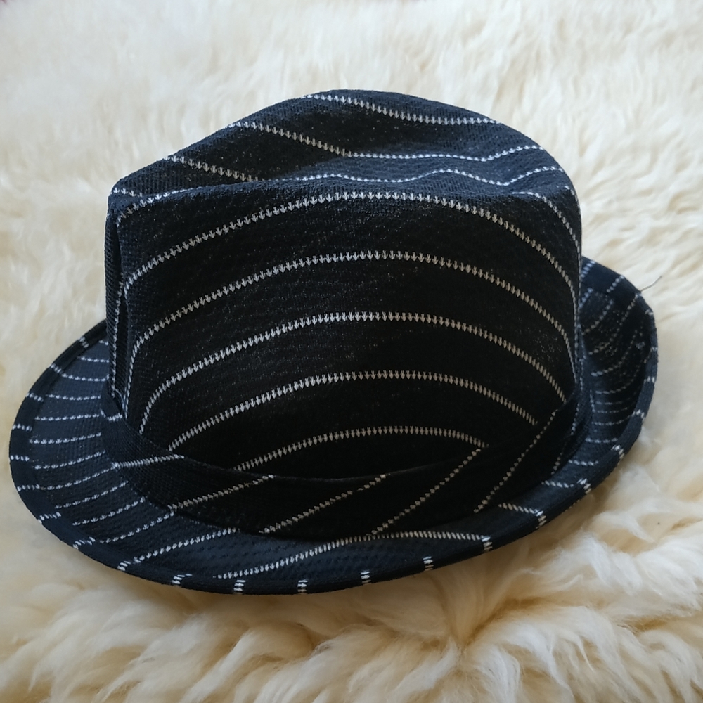 Black & White Striped Fedora